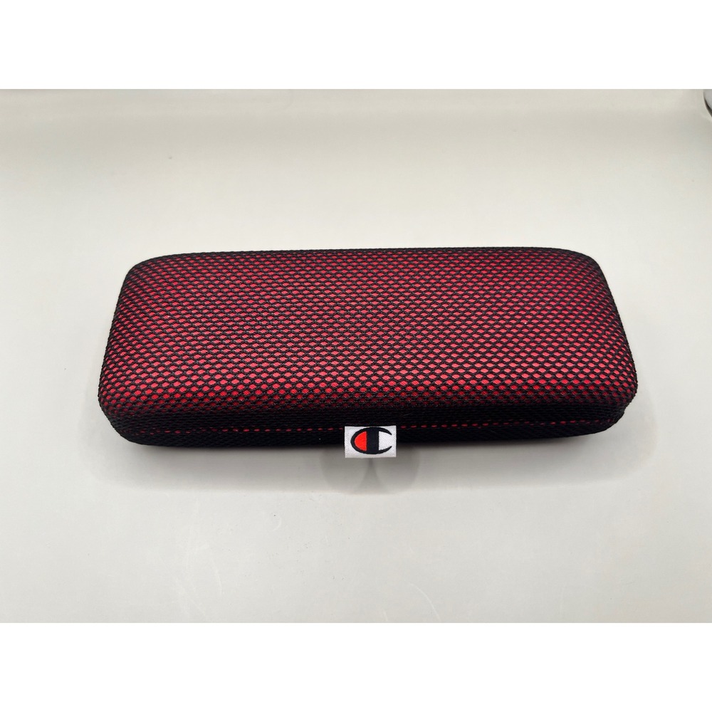 Champion Red Black Mesh Hard Shell Eyeglasses Sunglasses Case Sporty 1919 Logo